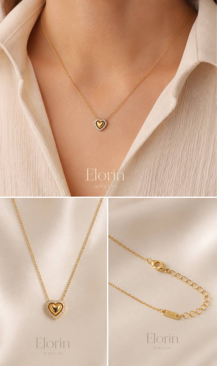 18K Gold Plated Heart Necklace – Minimalist, Waterproof, Tarnish-Resistant, Gift for Her