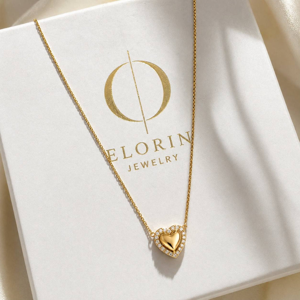 18K Gold Plated Heart Necklace – Minimalist, Waterproof, Tarnish-Resistant, Gift for Her