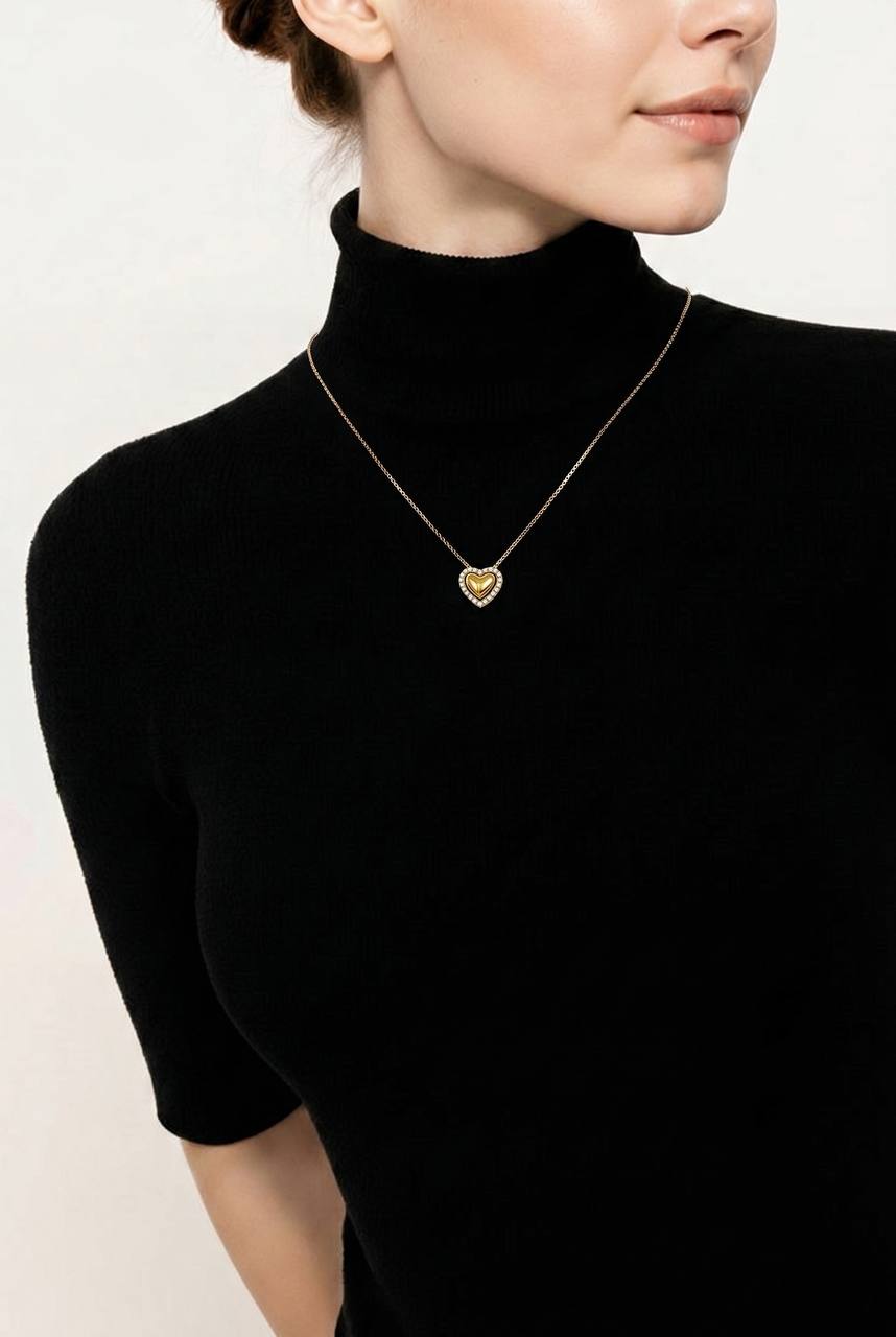 18K Gold Plated Heart Necklace – Minimalist, Waterproof, Tarnish-Resistant, Gift for Her